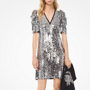 NWT Michael Kors Silver Sequin Dress 6
